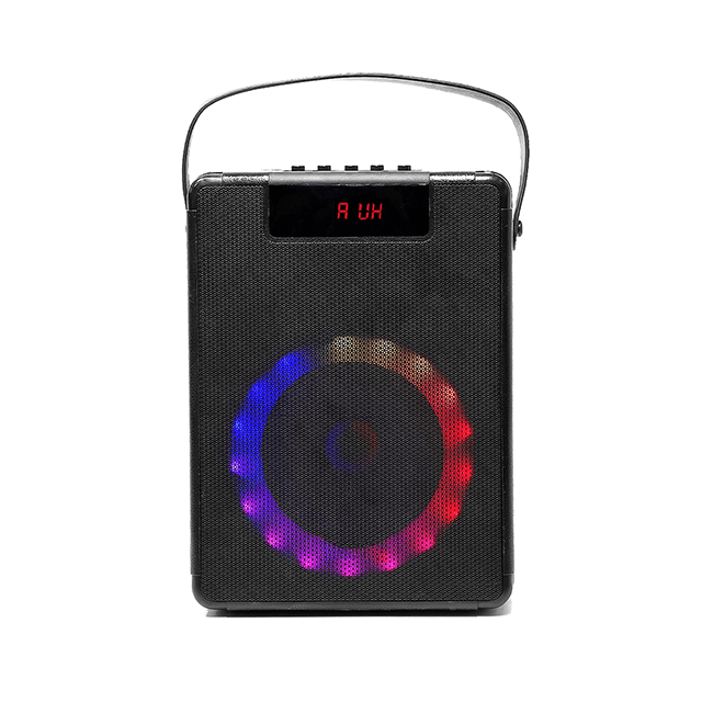 Altavoz recargable Bluetooth portátil de 8 pulgadas fácil de llevar con luces de anillo RGB 