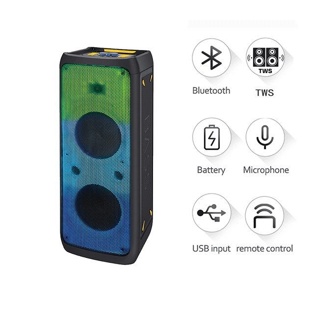 Altavoz recargable Bluetooth de ventas calientes de 10 pulgadas con luz de llama de fiesta