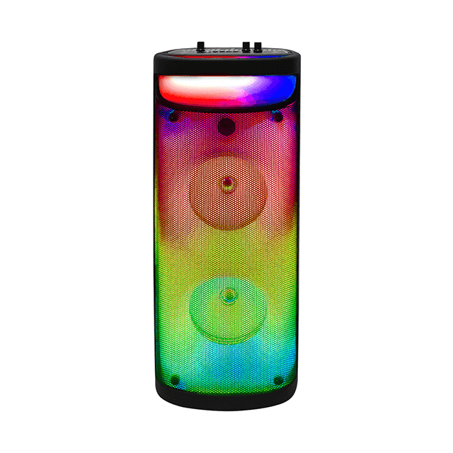 Altavoz recargable Bluetooth dual de 6 pulgadas con luz de movimiento líquido RGB