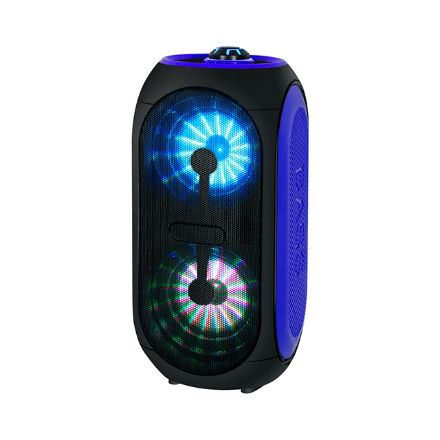 Doble altavoz inalámbrico recargable portátil de molde privado de 4 pulgadas con luz intermitente RGB