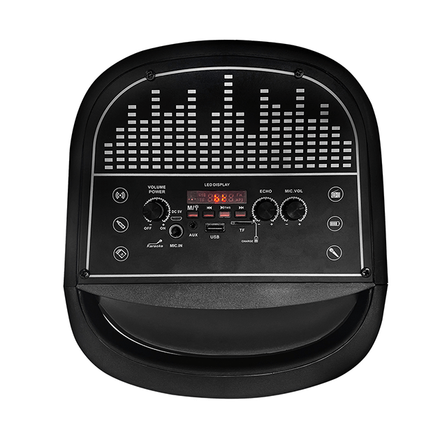 Altavoz recargable Bluetooth dual de 6 pulgadas con luz de movimiento líquido RGB