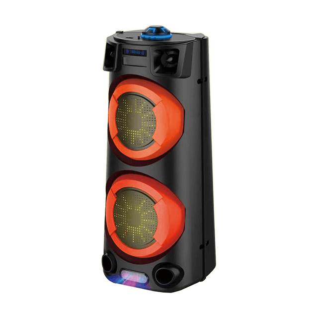 Altavoz recargable Bluetooth portátil dual de 4 pulgadas con luz de fiesta LED envolvente