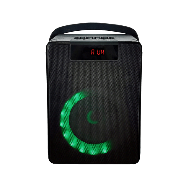 Altavoz recargable Bluetooth portátil de 8 pulgadas fácil de llevar con luces de anillo RGB 