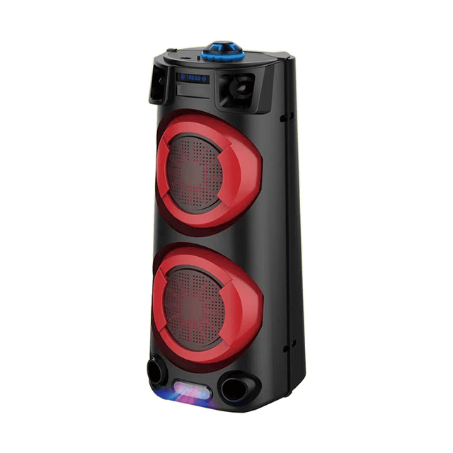 Altavoz recargable Bluetooth portátil dual de 4 pulgadas con luz de fiesta LED envolvente