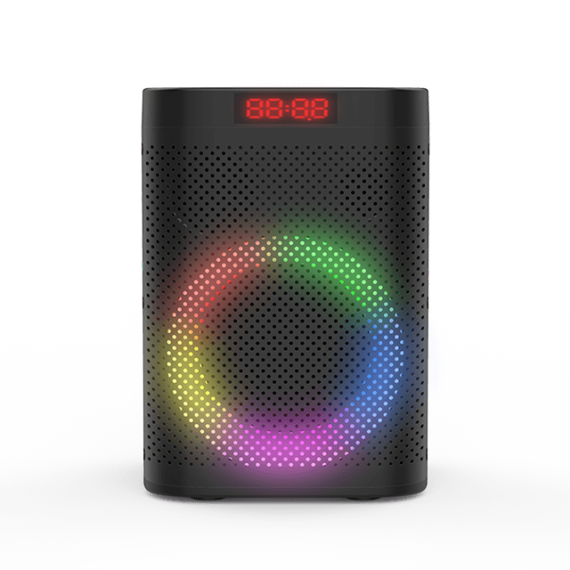 Nuevo altavoz recargable Bluetooth portátil de 4 pulgadas con luces de anillo RGB 