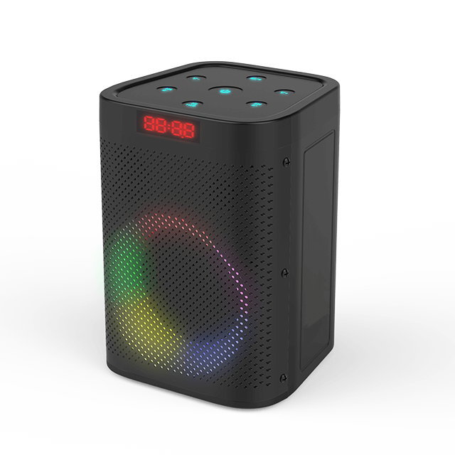 Nuevo altavoz recargable Bluetooth portátil de 4 pulgadas con luces de anillo RGB 