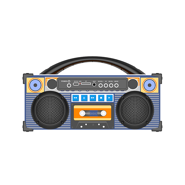 Altavoz recargable Bluetooth portátil de diseño retro colorido de 2 pulgadas