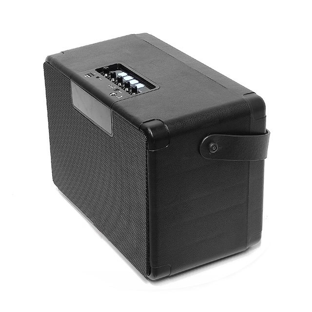 Altavoz recargable Bluetooth portátil dual de 5 pulgadas con luces de anillo coloridas