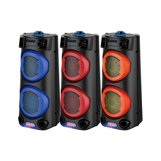 Altavoz recargable Bluetooth portátil dual de 4 pulgadas con luz de fiesta LED envolvente