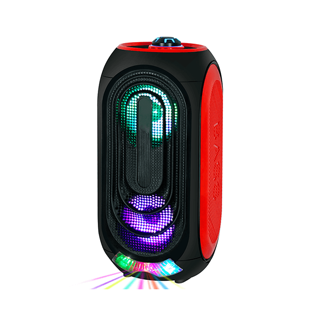Altavoz inalámbrico recargable portátil de molde privado dual de 4 pulgadas con luz intermitente envolvente RGB 