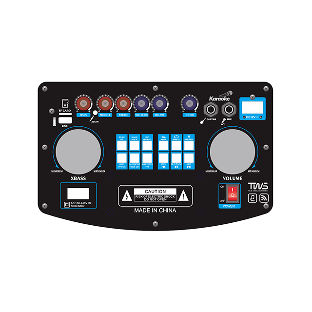 Altavoz de madera recargable Bluetooth de 12 pulgadas con luces de anillo RGB 