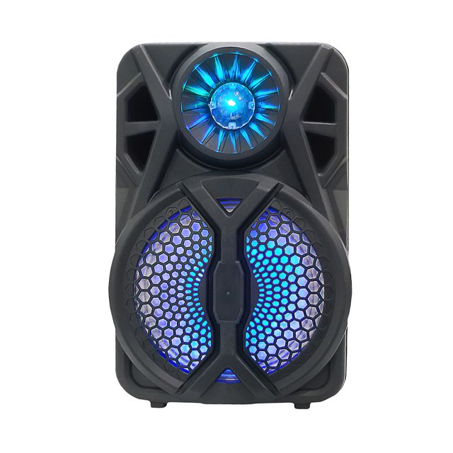 Altavoz recargable Bluetooth clásico de 8 pulgadas con luces intermitentes RGB