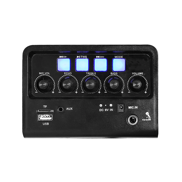 Altavoz recargable Bluetooth portátil de 8 pulgadas fácil de llevar con luces de anillo RGB 