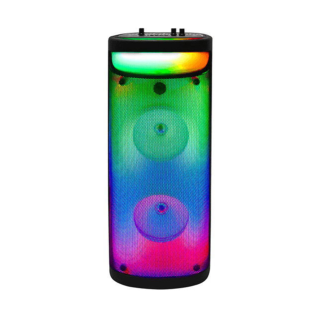 Altavoz recargable Bluetooth dual de 6 pulgadas con luz de movimiento líquido RGB