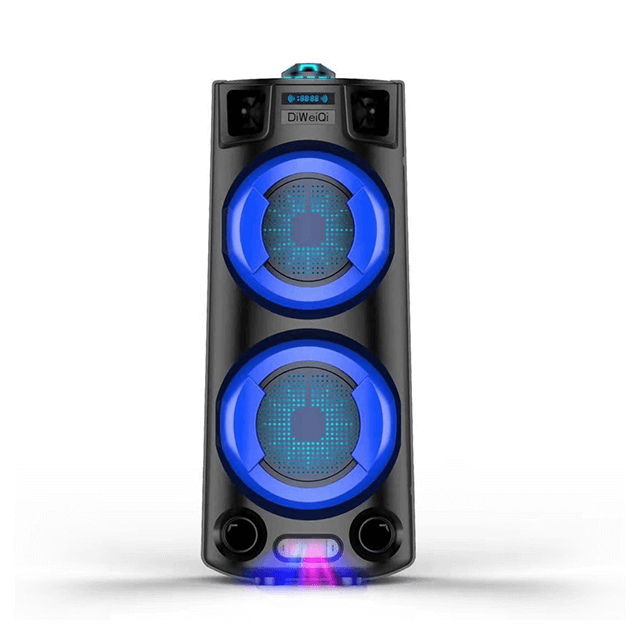 Altavoz recargable Bluetooth portátil dual de 4 pulgadas con luz de fiesta LED envolvente