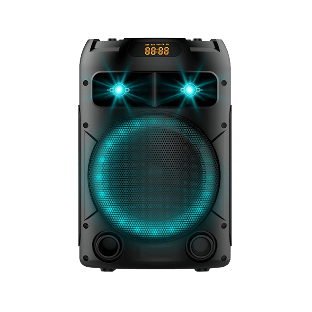 Altavoz recargable Bluetooth portátil de 4 pulgadas con anillo de luz RGB