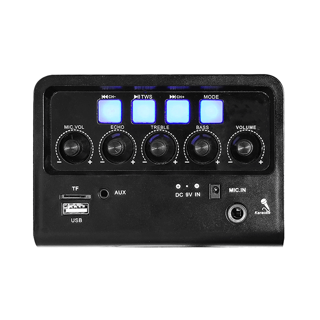 Altavoz recargable Bluetooth portátil dual de 5 pulgadas con luces de anillo coloridas