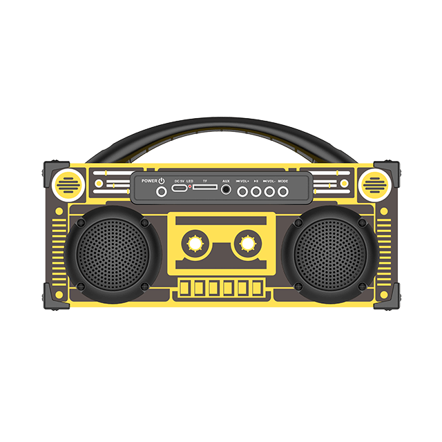 Altavoz recargable Bluetooth portátil de diseño retro colorido de 2 pulgadas