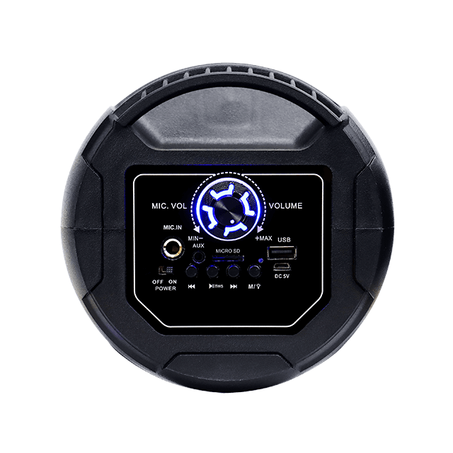 Altavoz recargable Bluetooth portátil de 4 pulgadas con anillo de luz RGB