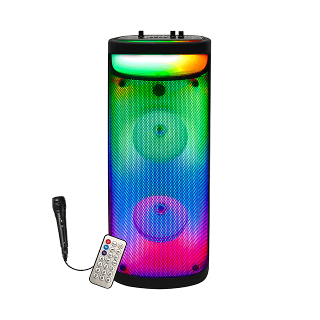 Altavoz recargable Bluetooth dual de 6 pulgadas con luz de movimiento líquido RGB